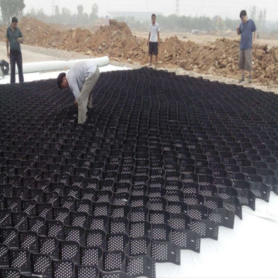 Géocelle en plastique HDPE pour la protection des pentes dans le réseau terrestre des hôtels en noir