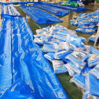 Couverture de toit en PE revêtu de bâton imperméable à l'eau et léger couverture de toit en PE en polyéthylène bleu