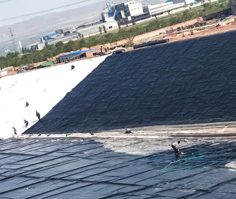 Geomembrane en PEHD rouleaux de revêtement d'étang 0,5 mm Épaisseur géomembrane pour décharge Longueur 50m-100m