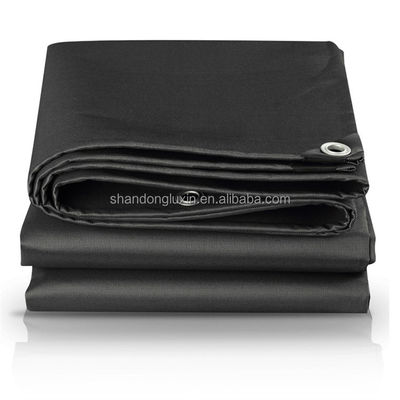 Tarpaulin noir avec 500D-1500D Nombre de fils Tarpe imperméable à l'eau feuille de travail lourd HQ 250 g/sm