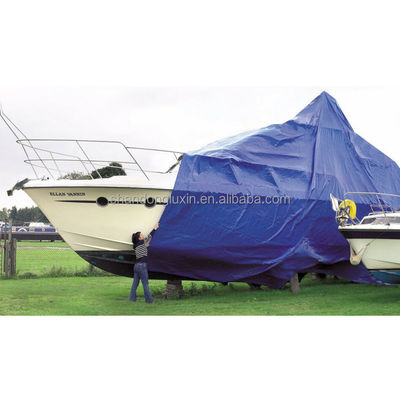 Tarte poly bleue imperméable à l'eau pour l'extérieur Tissu HDPE revêtu en PEHDL 500D-1500D Nombre de fils