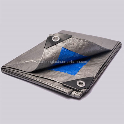 Légère étanchéité PE Tarpaulin Bleu Sliver feuille en plastique pour les bâches de camping