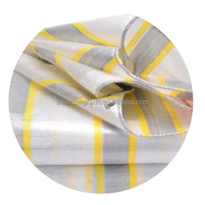 Étarpe à rayures PE en gris jaune pour la protection contre la pluie et le soleil des objets extérieurs