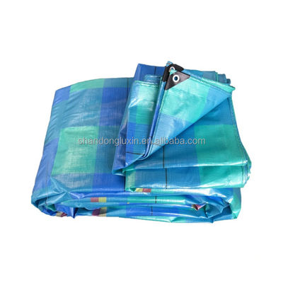 Tardesse de surface élevée Tela pour camions revêtue de PE en bleu de mer pour la pluie et la lumière du soleil
