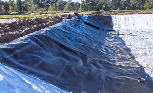 Moderne design Noir HDPE Géomembrane lisse 0,5 mm 1 mm pour les sites d'enfouissement et les étangs de poissons