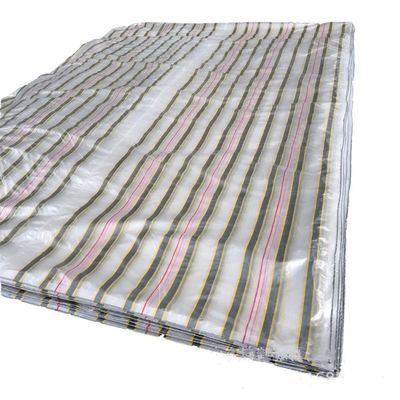 Tardesse de surface élevée Tela à rayures PE en gris jaune pour préfabriqué imperméable à la pluie